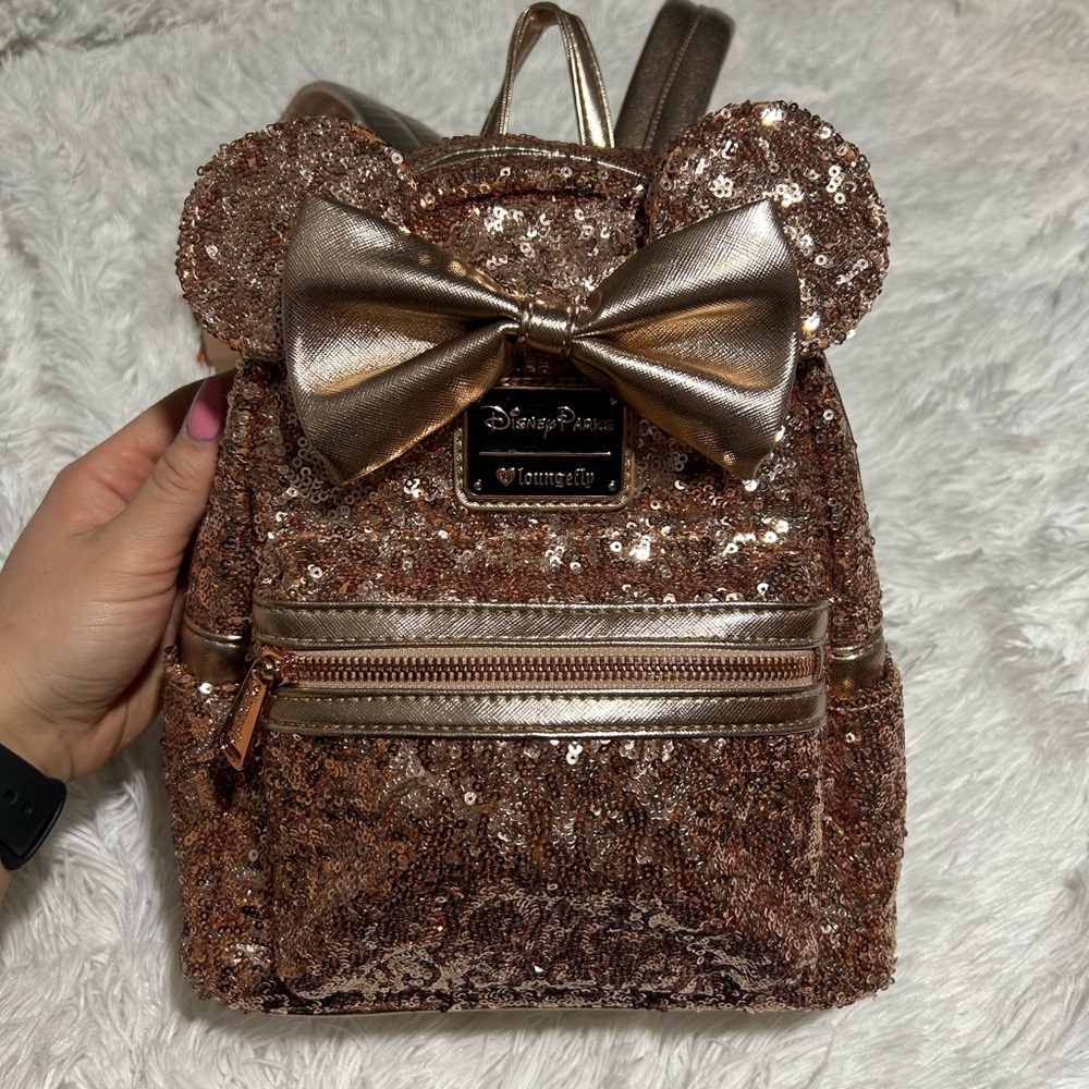Disney Rose Gold Sequence Loungefly backpack